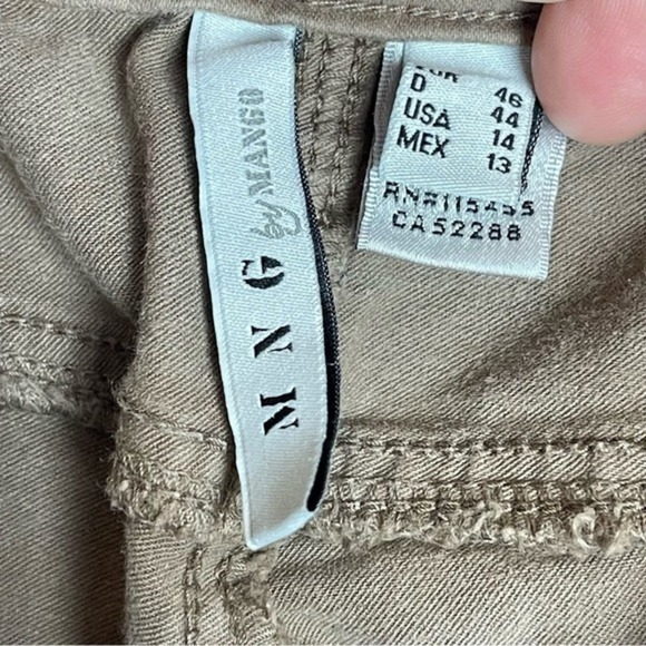 MNG BY‎ MANGO Tan Mid-Rise Slim Fit Jeans, Size 14 - Picture 4 of 8